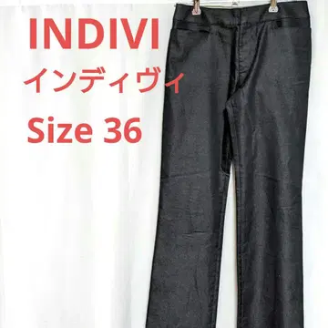 INDIVI 인디비 슬랙스 팬츠 스트레치 블랙 사이즈 36
