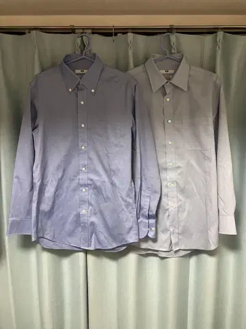 UNIQLO 슈퍼 논아이론 셔츠 M 2개 세트 파랑