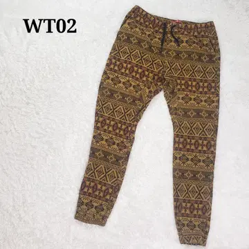 WT02 올 패턴 노르딕 무늬 스트레치 조거 팬츠 브라운 XL