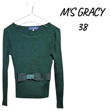 [새상품급] M'S GRACY 그린 리브 니트 38