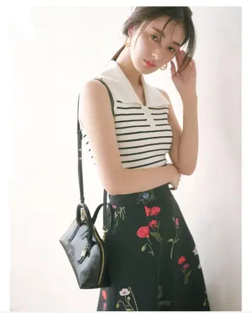 SNIDEL Sustainable 카라 부착 니트 풀오버 택 포함