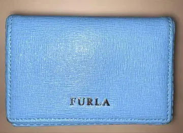 [ 새상품급 ] FURLA 훌라 카드 케이스 명함지갑 가죽 스카이블루