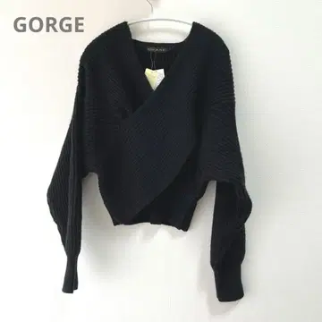 [ 새상품 ] GORGE 크로스 니트 블랙 F