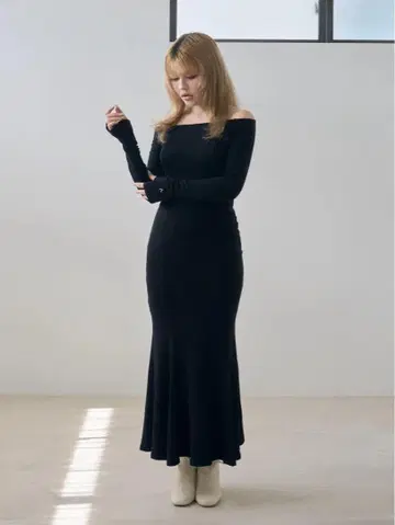 andmary Bella 리본 드레스 블랙 앤드마리