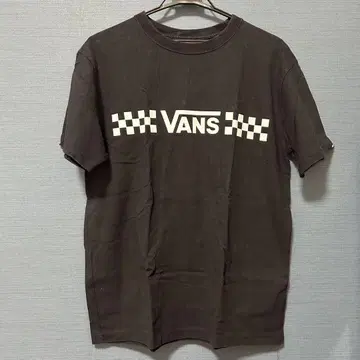 VANS 체커 패턴 T셔츠 L 블랙 구제 의류