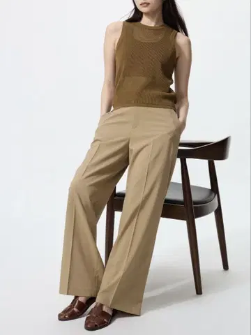 UNIQLO 유니클로 감동 와이드 팬츠 베이지 S 완판템