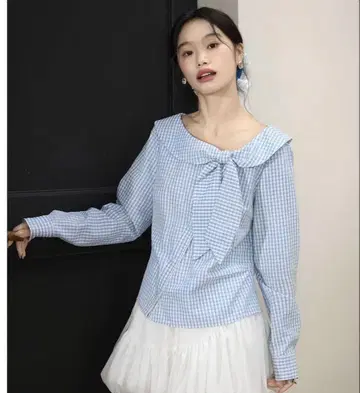 KOUSE 스트라이프 긴팔 블라우스