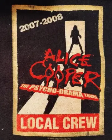 초 레어 앨리스 쿠퍼 사이코 드라마 투어 07/08 투어 관계자용 T셔츠
