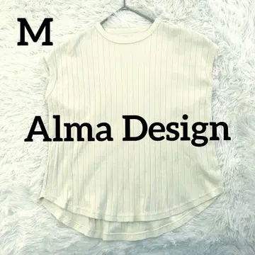[ Alma Design ] 코튼 100 리브 티셔츠 M 화이트 이너