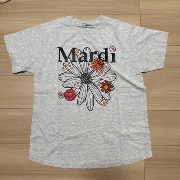 Mardi 꽃무늬 프린트 T셔츠 M 사이즈 그레이