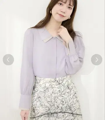 [ WEB 한정판 ] osono 겹침 카라 배색 블라우스