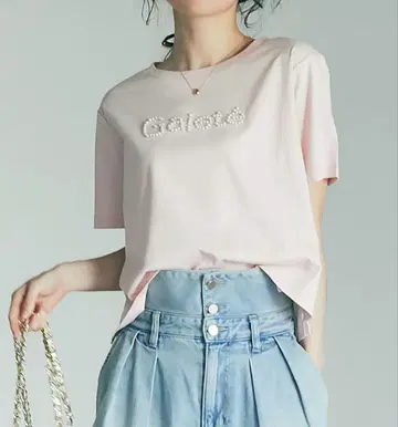 러브티크 본봉 펄 모티브 크롭 셔츠 핑크
