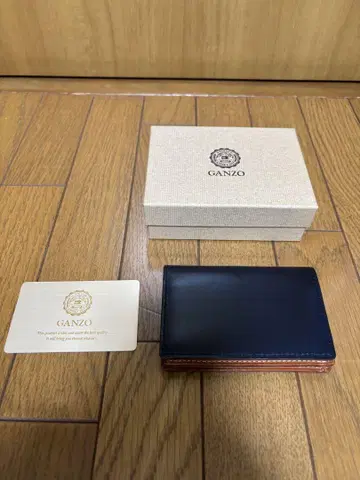 [새상품급] GANZO 브라이들 가죽 명함지갑 네이비
