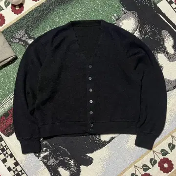 50s 60s 블랙 가디건 빈티지 울 아크릴 모헤어