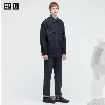 UNIQLO U 다크 블루 데님 오버사이즈 셔츠 XL 네이비