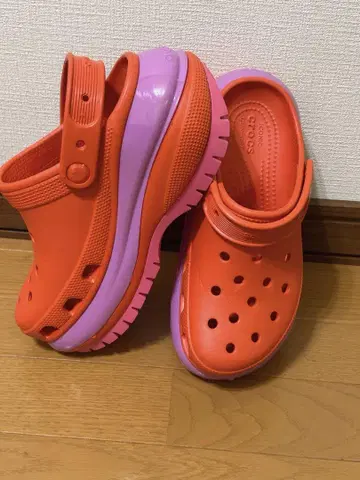 Crocs 오렌지 핑크 클로그 샌들 약 22cm ~ 23.5cm