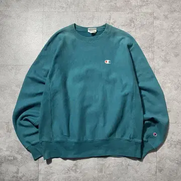 00s 챔피온 리버스 위브 자수 원포인트 그린 맨투맨
