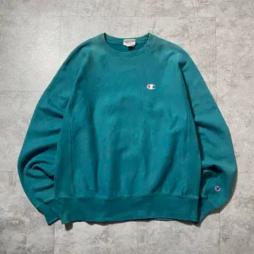 00s 챔피온 리버스 위브 자수 원포인트 그린 맨투맨