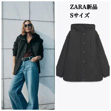 ZARA 발수 가공 후드 부착 퀼팅 자켓 S 택 포함 새상품