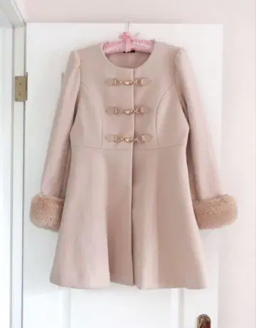 evelyn 턱 비트 코트 핑크 S