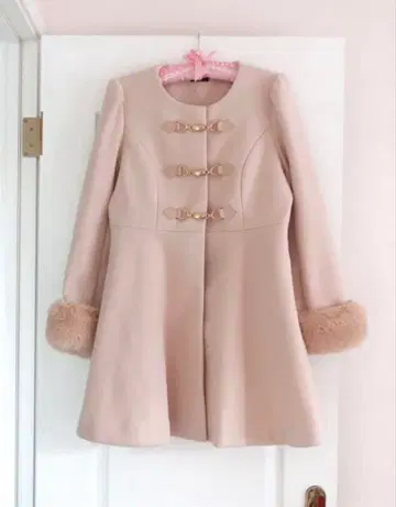 evelyn 턱 비트 코트 핑크 S