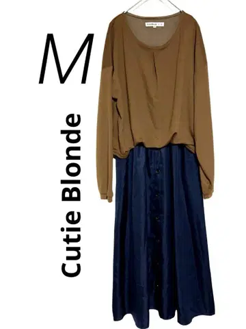 Cutie Blonde 롱 원피스 브라운 네이비 M 사이즈