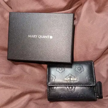 MARY QUANT 데이지 아웃라인 패턴 2 미니 지갑 (블랙)
