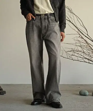 [ shiun ] FLARE SLUB DENIM PANTS XS