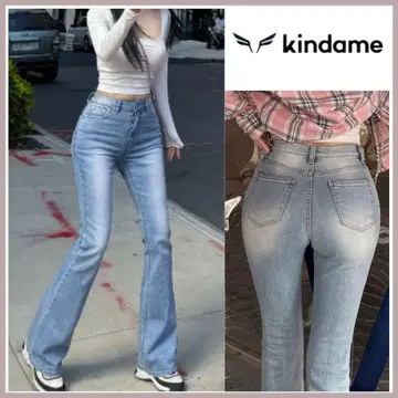 kindame 부츠컷 데님 옅은 파랑 힙업