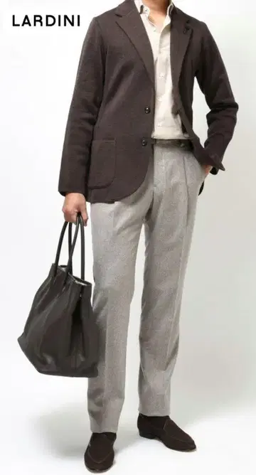 LARDINI 밀라노 리브 니트 자켓