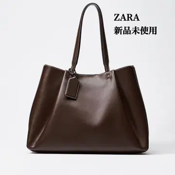 완판템 ZARA 핀턱 포함 쇼핑백 토트백 택 포함 새상품 브라운