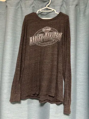할리데이비슨 다크 그레이 긴팔 티셔츠