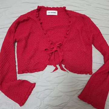 LILY BROWN 레드 가디건 ONE SIZE