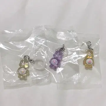 케어베어 메지루시 액세서리 화이트 옐로우 컬러 보라색