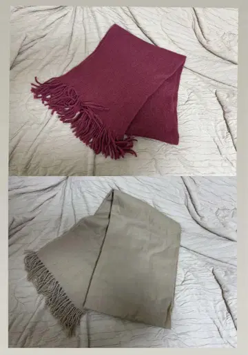 머플러 세트 핑크 베이지