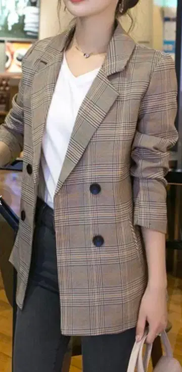 글렌체크 자켓 여성용 가을 테일러드 자켓