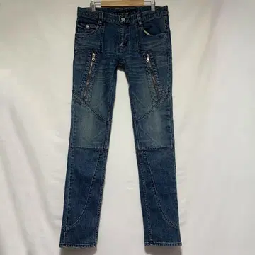NO ID 지퍼 스키니 청바지