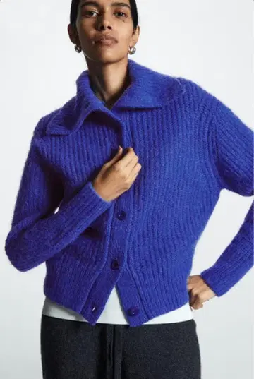 Onuk 착용 COS 알파카 울 혼방 가디건 Blue size S