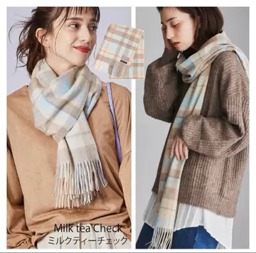 BUYER 캐시미어 100% 체크 무늬 머플러