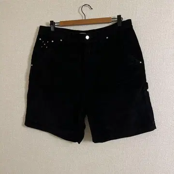 poptrading company 블랙 코듀로이 숏팬츠