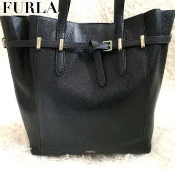 FURLA 훌라 토트백 벨트 로고 가죽 A4 블랙