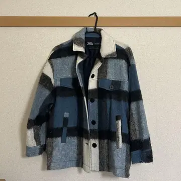ZARA 블루 계열 체크 무늬 자켓 M