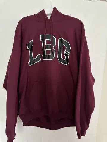 LBG 로고 버건디 후드티 후디 Foodie