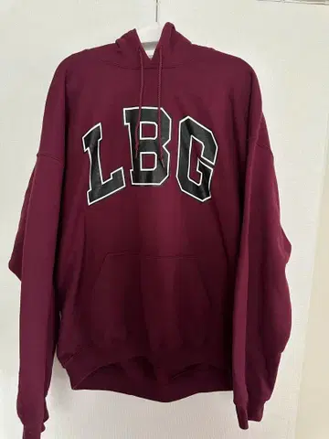 LBG 로고 버건디 후드티 후디 Foodie