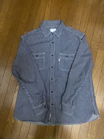 Salt and pepper 데님 셔츠 샴브레이 스트라이프