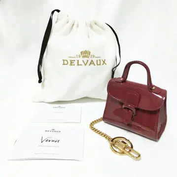 DELVAUX 델보 Venus 패턴트 레더 참 버건디