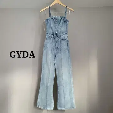GYDA 제이다 백 리본 데님 올인원 아이스 블루 S