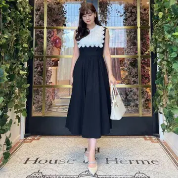 herlipto Grace Cotton-Blend 롱 드레스 블랙