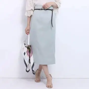 JUSGLITTY 저스길리티 스티치 컬러 롱 타이트 스커트