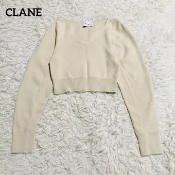 클라네 V NECK SHORT KNIT TOPS 아이보리 워셔블